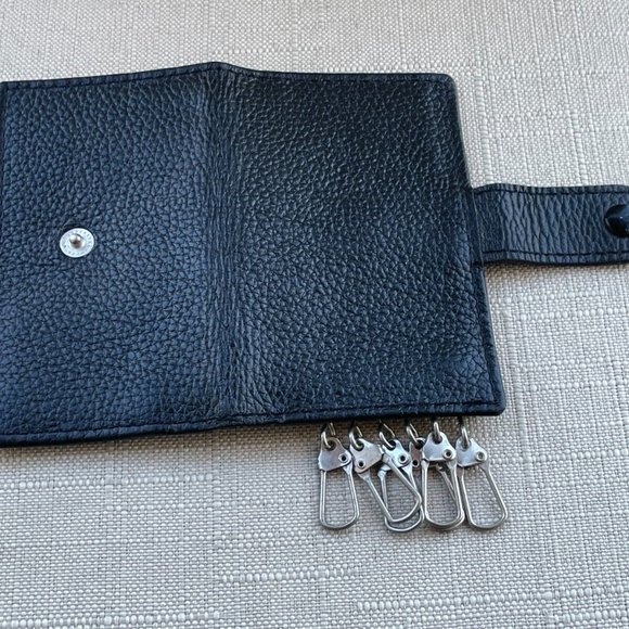 key chains Pouch Black Genuine Leather Keys Holder Handmade Wallet - Picture 8 of 8